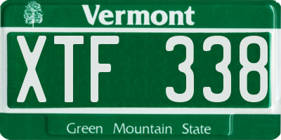VT license plate XTF338