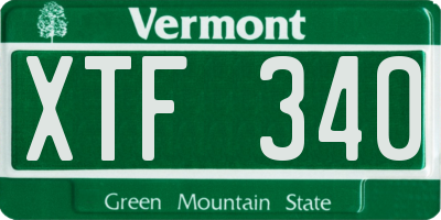 VT license plate XTF340