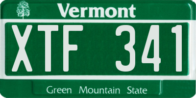 VT license plate XTF341