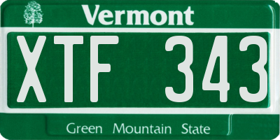 VT license plate XTF343