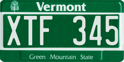 VT license plate XTF345