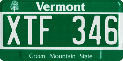 VT license plate XTF346