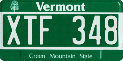 VT license plate XTF348