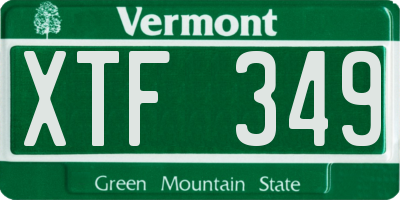 VT license plate XTF349