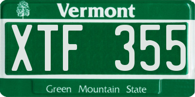 VT license plate XTF355