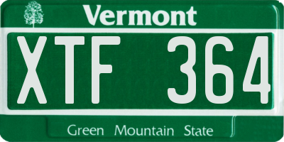 VT license plate XTF364