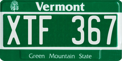 VT license plate XTF367