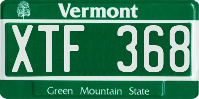 VT license plate XTF368