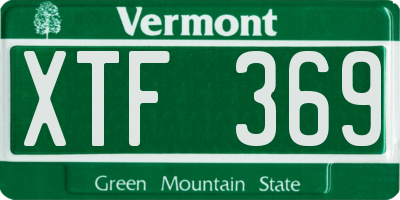 VT license plate XTF369