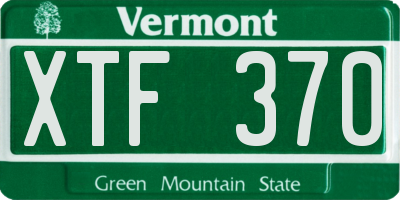 VT license plate XTF370
