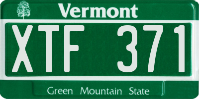 VT license plate XTF371