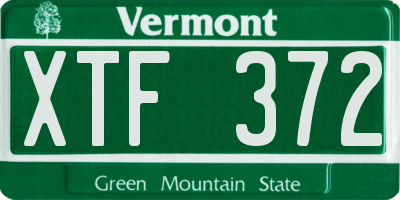 VT license plate XTF372