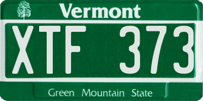 VT license plate XTF373