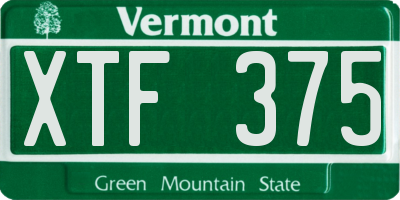VT license plate XTF375