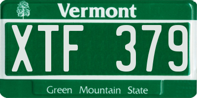 VT license plate XTF379
