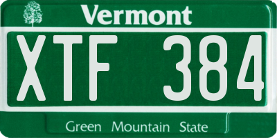 VT license plate XTF384