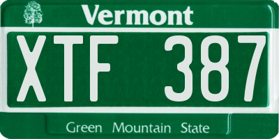 VT license plate XTF387