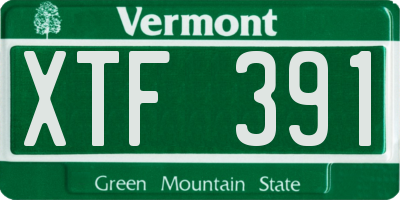 VT license plate XTF391