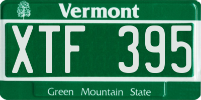VT license plate XTF395