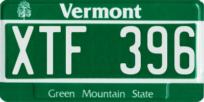 VT license plate XTF396