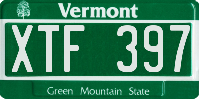 VT license plate XTF397