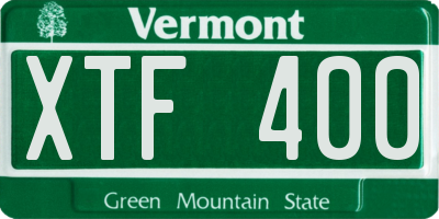 VT license plate XTF400