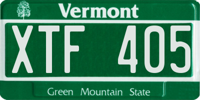 VT license plate XTF405