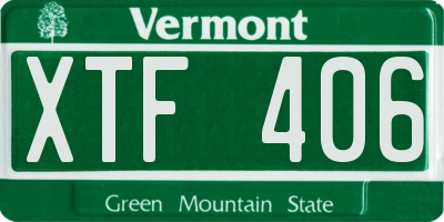 VT license plate XTF406