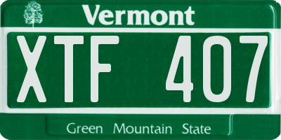 VT license plate XTF407