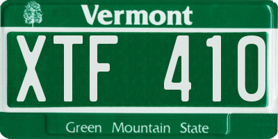 VT license plate XTF410