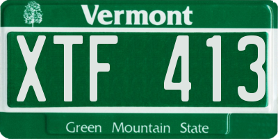 VT license plate XTF413