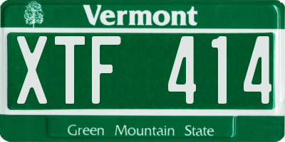 VT license plate XTF414