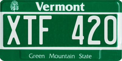 VT license plate XTF420