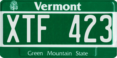 VT license plate XTF423