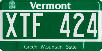 VT license plate XTF424