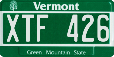 VT license plate XTF426