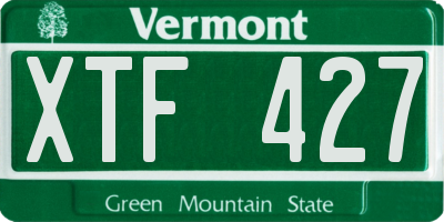 VT license plate XTF427