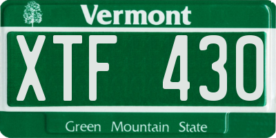 VT license plate XTF430