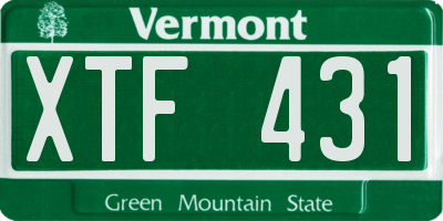 VT license plate XTF431