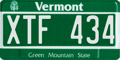VT license plate XTF434