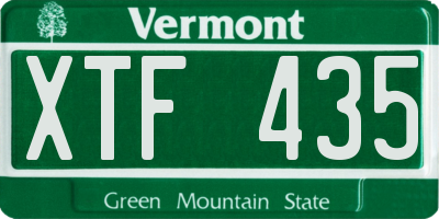 VT license plate XTF435