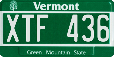 VT license plate XTF436