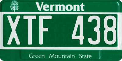 VT license plate XTF438