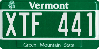 VT license plate XTF441