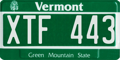 VT license plate XTF443