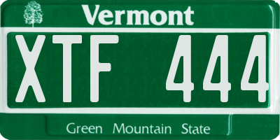 VT license plate XTF444