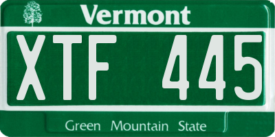 VT license plate XTF445