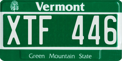 VT license plate XTF446