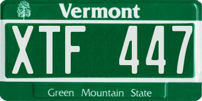VT license plate XTF447
