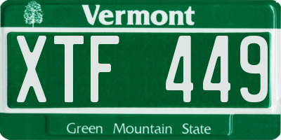 VT license plate XTF449
